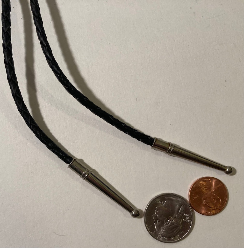 Vintage Metal Bolo Tie, Really Nice Silver and Blue Turquoise Stone, Horseshoe, Nice Western Design
