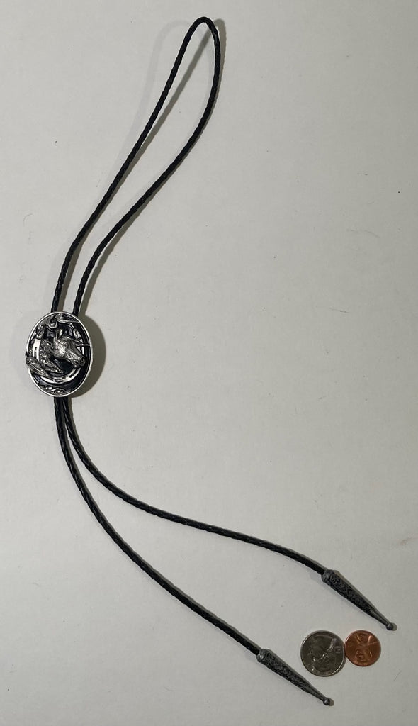 Vintage Metal Bolo Tie, Nice Horse with Horseshoe Design, Nice Western Design