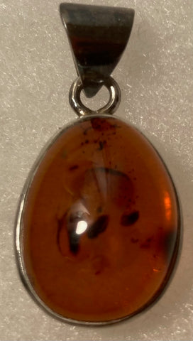 Vintage Sterling Silver Pendant, Charm, Nice Orange Stone Design, Very Nice Unique Design, 1 1/2" x 3/4", Quality, Jewelry, 0639, Accessory, 925, Clothing, Necklace, Charm, Bracelet