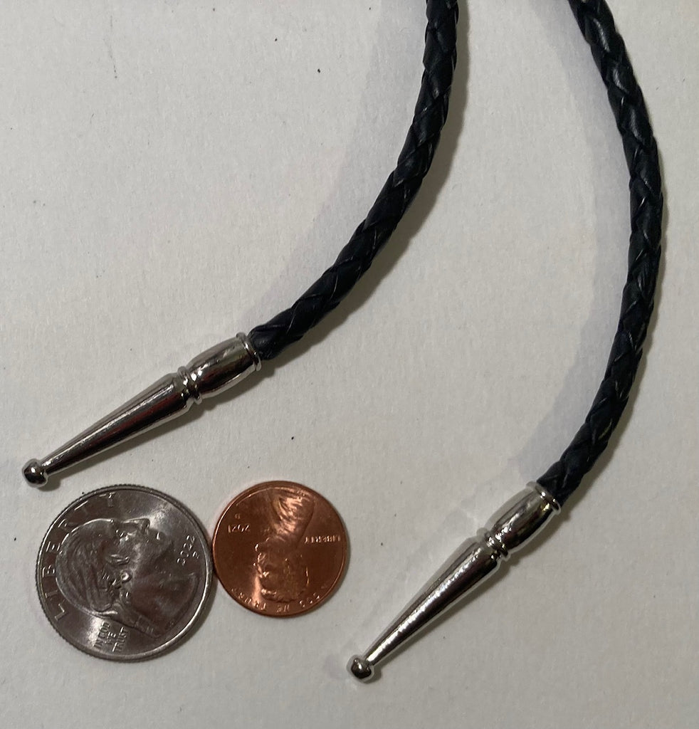 Vintage Metal Bolo Tie, Really Nice Long Black and Gray Stone Design, Nice Western Design