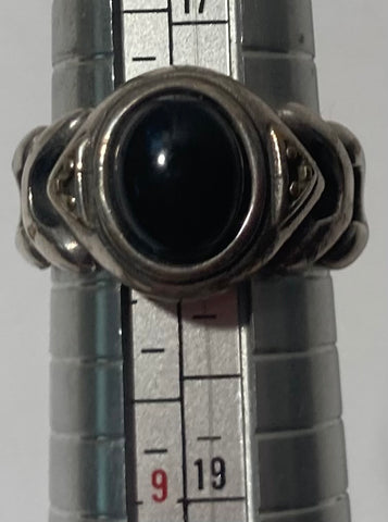 Vintage Sterling Silver Ring, Nice Black Onyx Stone Design, Size 7 1/2, Quality, Jewelry, 0982, Accessory, Stamped 925 Inside, Clothing, Necklace, Charm, Bracelet, Engagement, Wedding,