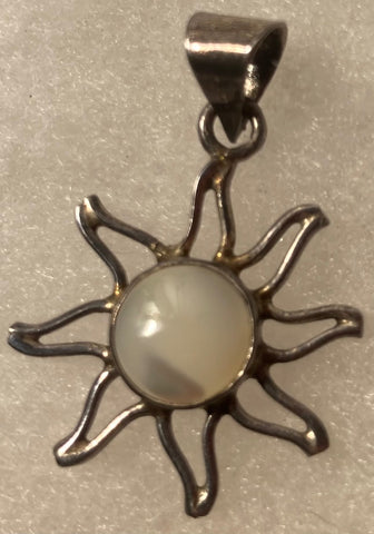 Vintage Sterling Silver Pendant, Charm, Nice Opal Design, Very Nice Unique Design, 1 1/2" x 1", Quality, Jewelry, 0637, Accessory, 925, Clothing, Necklace, Charm, Bracelet