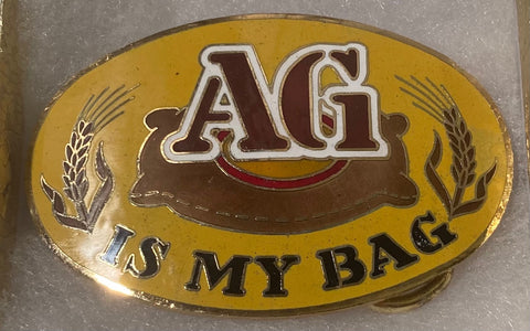 Vintage Metal Belt Buckle, AG is my bag, Farming, Farmers, Tractor, Crops, AG, Nice Western Design