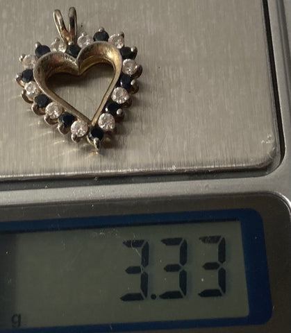 Vintage Sterling Silver Pendant, Charm, Heart, Nice Sparkly Stones, Nice Design, 1" x 3/4", Quality, Jewelry, 0678, Accessory, 925, Clothing, Necklace, Charm, Bracelet