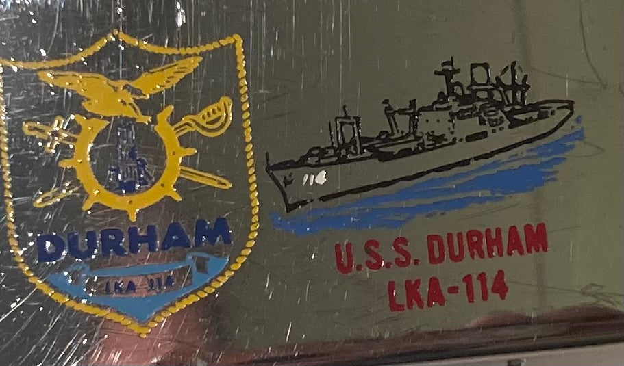 Vintage Metal Belt Buckle, U.S.S. Durham LKA-114, Amphibious Cargo Ship, Quality