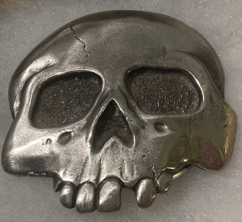 Vintage 1976 Metal Belt Buckle, Skull and Bones, Pirate, Gothic, Nice Western Design