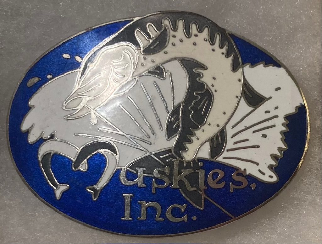 Vintage Metal Belt Buckle, Fish, Fishing, Muskies, Inc, Pike, Nature ,Wildlife, Enamel, Nice Western Design