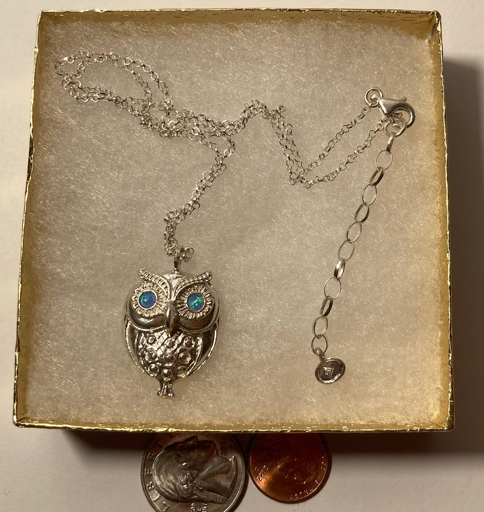 Vintage Sterling Silver Chain Necklace, Nice Owl, Bird, Nature, Wildlife Design, Very Nice Unique Design, Quality, Jewelry, 0657, Accessory, 925, Clothing, Necklace, Charm, Bracelet