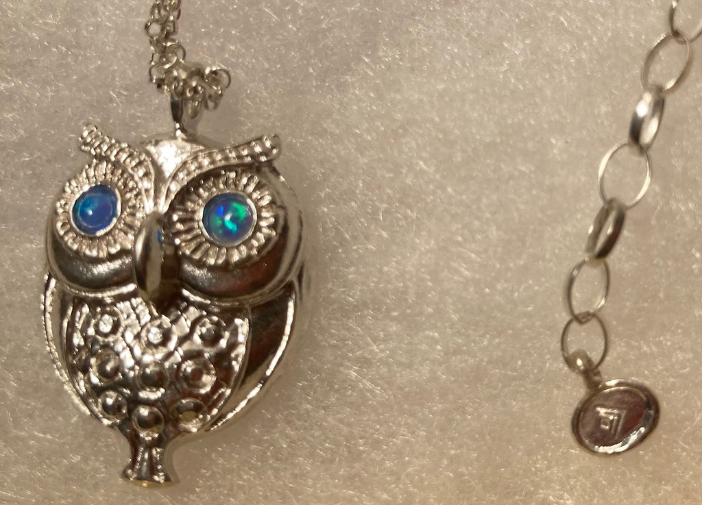 Vintage Sterling Silver Chain Necklace, Nice Owl, Bird, Nature, Wildlife Design, Very Nice Unique Design, Quality, Jewelry, 0657, Accessory, 925, Clothing, Necklace, Charm, Bracelet