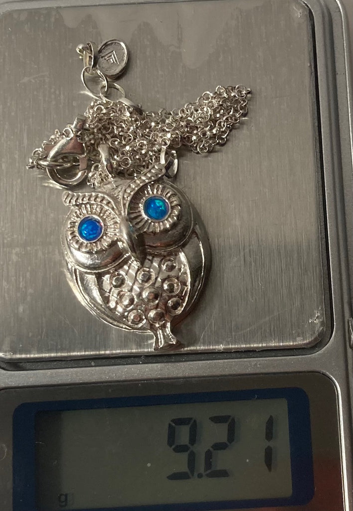 Vintage Sterling Silver Chain Necklace, Nice Owl, Bird, Nature, Wildlife Design, Very Nice Unique Design, Quality, Jewelry, 0657, Accessory, 925, Clothing, Necklace, Charm, Bracelet