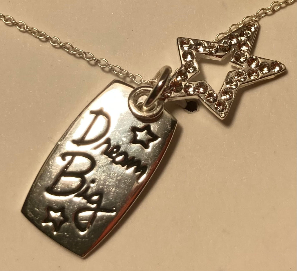 Vintage Sterling Silver Necklace, Footnotes, Dream Big, Makes Goals, Live with Passion, Follow Your Dreams,, Nice Design, Quality, Jewelry, 0684, Accessory, 925, Clothing, Necklace, Charm, Bracelet