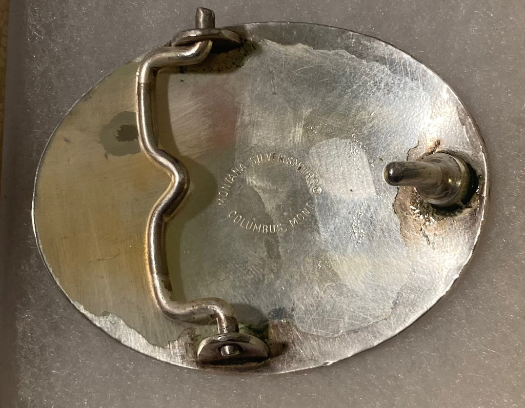 Vintage Metal Belt Buckle, Horse Head, Montana Silversmiths, Nice Western Design