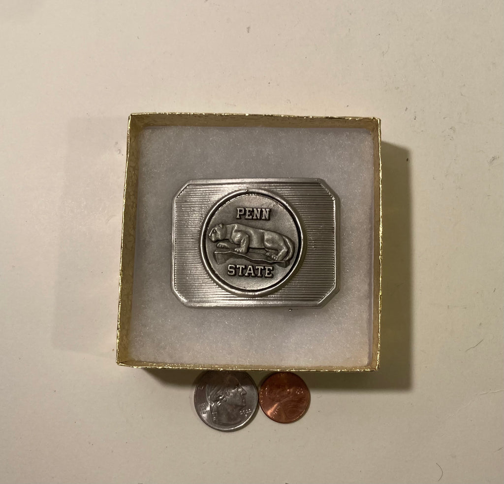Vintage Metal Belt Buckle, Penn State, Nittany Lions, College, University, Nice Western