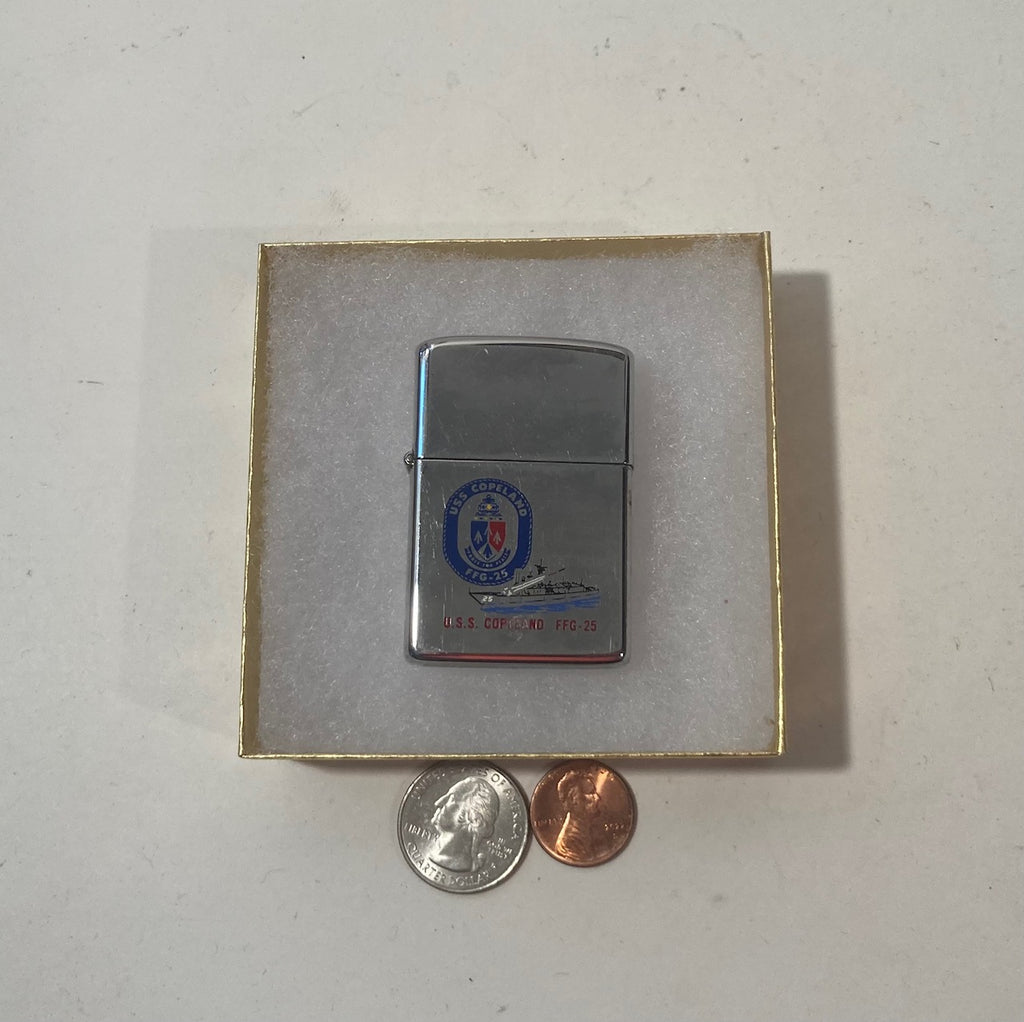 Vintage Metal Zippo, U.S.S. Copeland FFG-25, Guided Missile Fast Frigate Ship