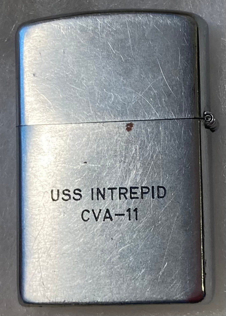 Vintage Metal Ships Lighter, U.S.S. Intrepid CVA-11, Aircraft Carrier Ship. Navy