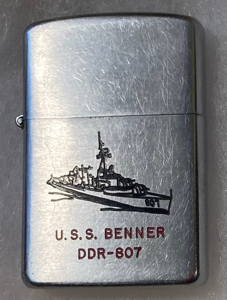 Vintage Metal Ships Lighter, U.S.S. Benner DDR=807, Destroyer Ship. Navy, Command