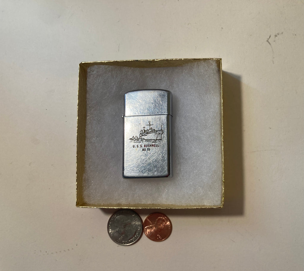 Vintage Metal Ships Lighter, U.S.S. Hamul AD-20, Destroyer Tender Ship. Navy