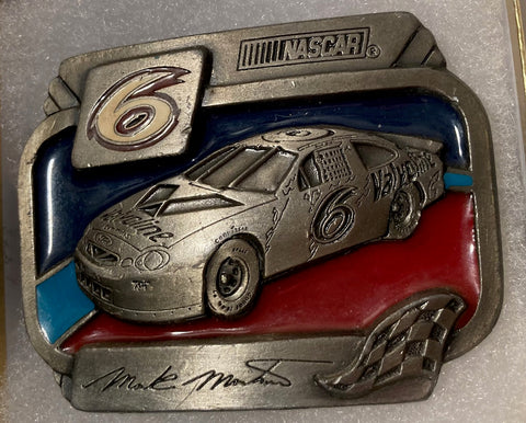 Vintage Metal Belt Buckle, Nice NASCAR, Mark Martin, 6, Valvoline Oil,