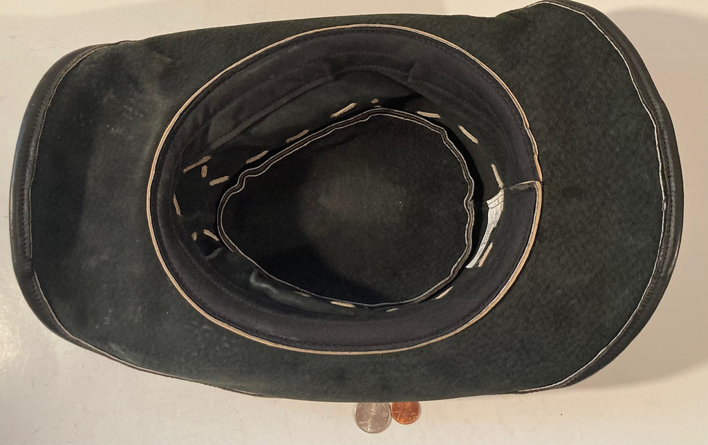 Vintage Cowboy Hat, Black, Leather, Size XXL, Quality, Cowboy, Western Wear, Rancher, Sun Shade, Very Nice Hat