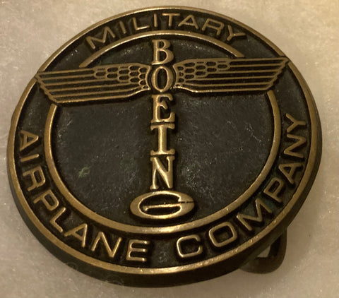 Vintage Metal Belt Buckle, Solid Bronze, Boeing, Military Airplane Company, Aerospace, Engineers, Aircraft, Nice Western Design