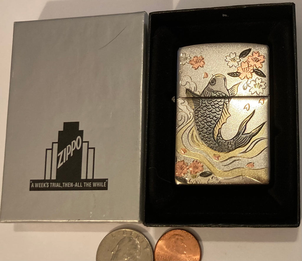 Zippo Lighter, Nice Mixed Metals Whale, Nature, Wildlife, Ocean, Nice, Zippo, Made in USA, Cigarettes, More