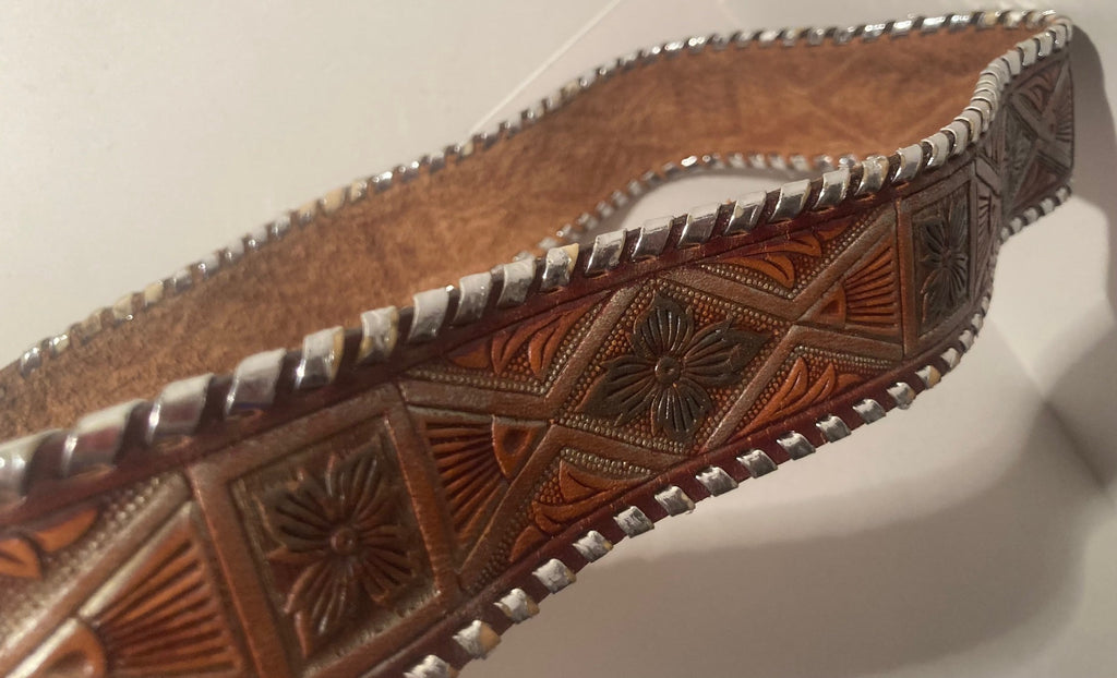 Vintage Leather Belt, Hand Painted, Really Nice Leather, Heavy Duty, Quality, Size 32 to 36 Country and Western, Western Wear, Heavy Duty, Nice, Quality, Unique, Fashion