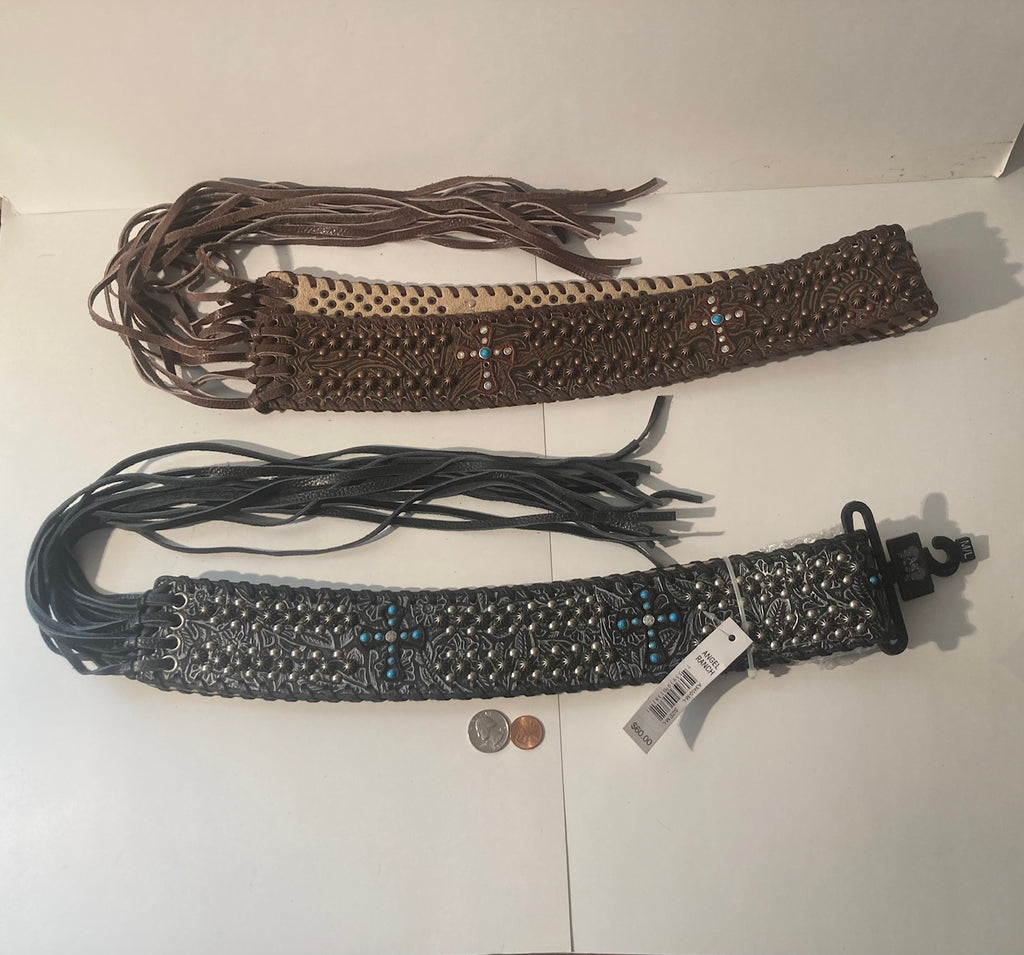 Vintage Lot of 2 Leather Belts, Nice Good Leather Designs, Country & Western, Size M/L, Western Wear, Resell, Assorted Sizes, For Belts, Fashion, Shelf Display, Nice Belts, Wholesale, Shipping in the U.S.