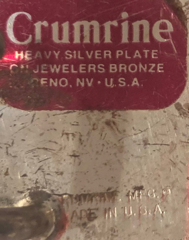 Vintage Metal Belt Buckle, Crumrine, Nice Horse Design, Nice Design, 2 1/4" x 1 5/8", Heavy Duty, Quality, Thick Metal, Made in USA, For Belts, Fashion, Shelf Display, Western Wear, Southwest, Country, Fun, Nice,