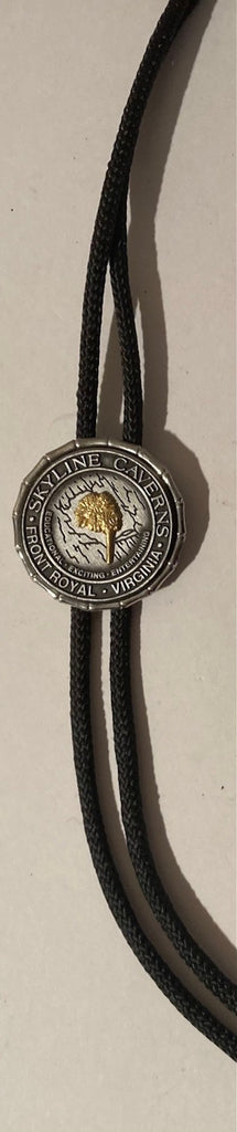 Vintage Metal Bolo Tie, Skyline Caverns, Front Royal, Virginia, Nice Western Design, 1 1/2" x 1 1/2", Quality, Heavy Duty, Made in USA, Country & Western, Cowboy, Western Wear, Horse, Apparel, Accessory, Tie, Nice Quality Fashion