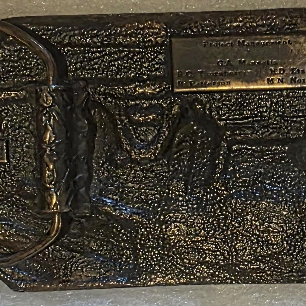 Vintage 1984 Metal Belt Buckle, Brass, Diablo Canyon, PG&E, Nuclear Power Plant, Generating Plant, Nuclear Power Station, Power Company