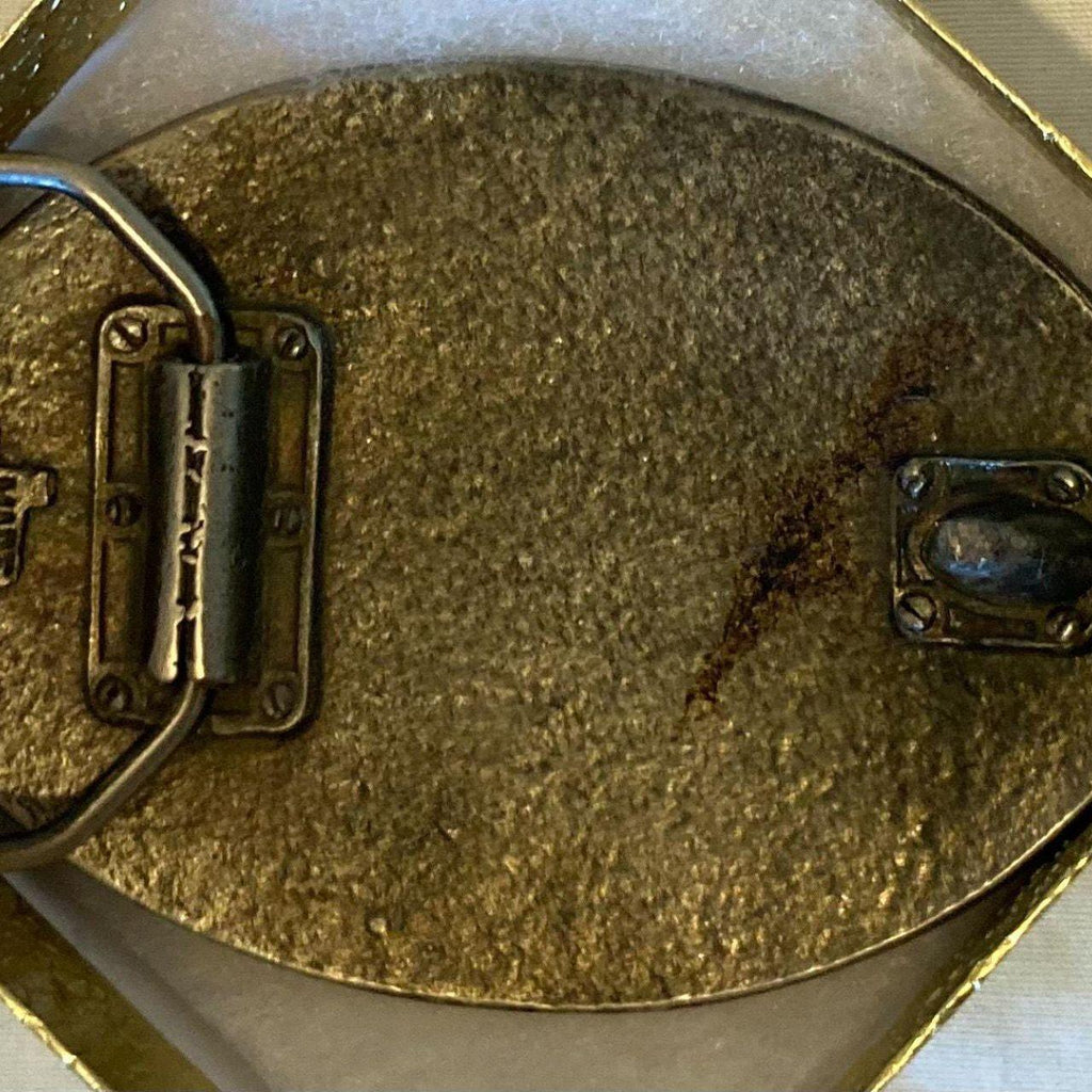 Vintage 1998  Joke Metal Belt Buckle, Equipment Road EO, "Rodeo, Construction, AG, Rodeo for Construction Equipment, Haha, Nice