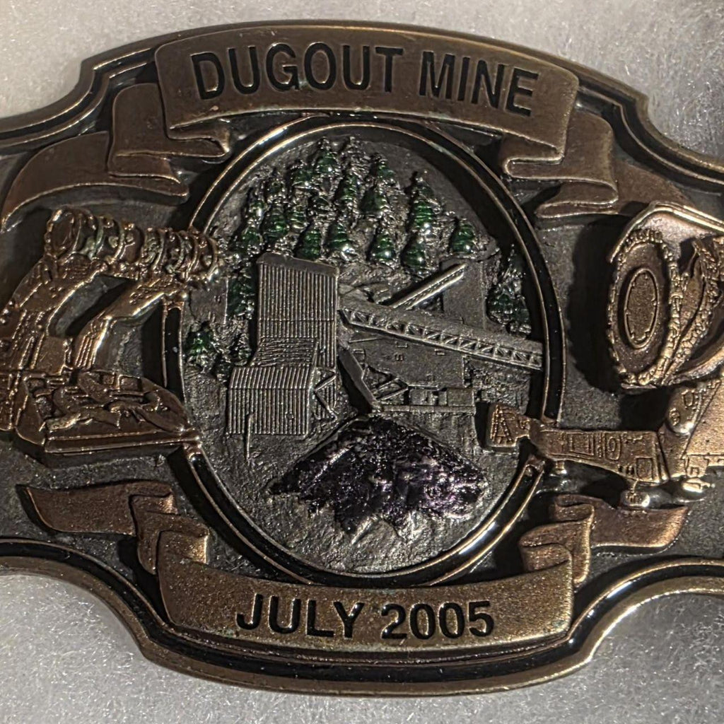 Vintage 2005 Metal Belt Buckle, Dugout Mine, Coal, Energy, Fuel, Fossil Energy