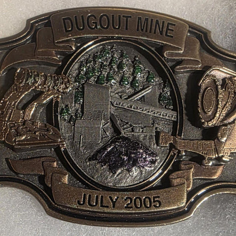 Vintage 2005 Metal Belt Buckle, Dugout Mine, Coal, Energy, Fuel, Fossil Energy