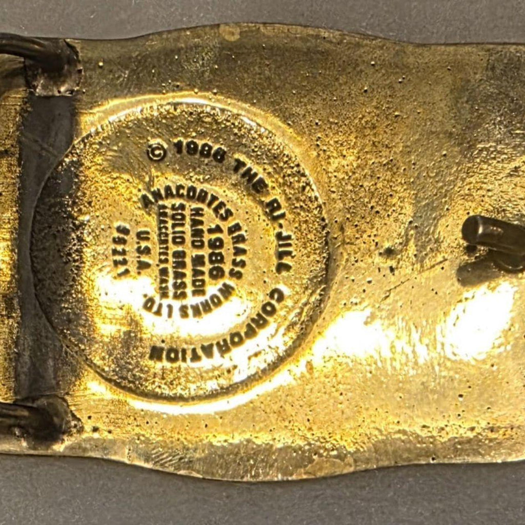 Vintage 1986 Metal Belt Buckle, Brass, Sealift 86', Prudhoe Bay, Alaska, Oilfield, North Slope, Nice Western Design