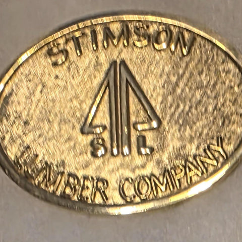 Vintage Metal Belt Buckle, Brass, Stimson Lumber Company, Wood, Timber, Trees, Nice Western Design