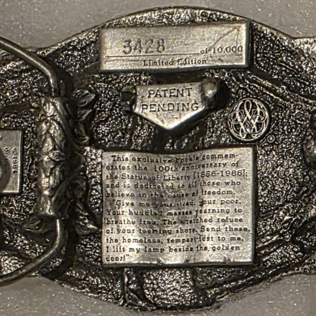 Vintage 1984 Metal Belt Buckle, Statue of Liberty, Nice Western Style Design