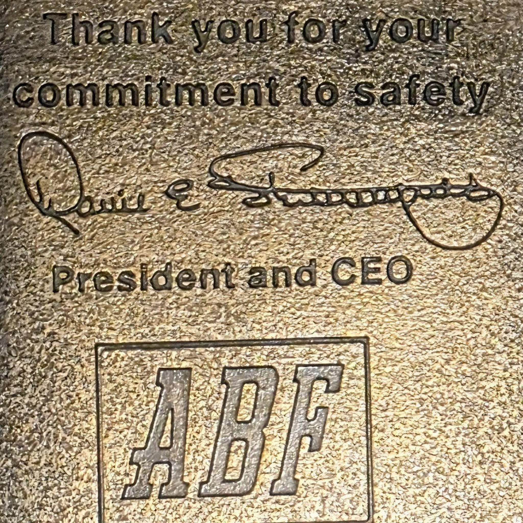 Vintage 2002 Metal Belt Buckle, Brass, ABF Freight Systems Inc, Trucking, Big Rig, Trucker, Safety Award, Includes Tie Clip