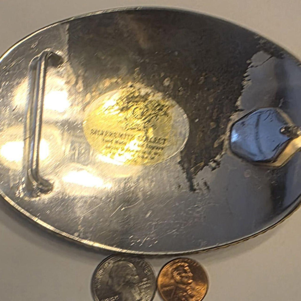 Vintage Metal Belt Buckle, Bull Skull, Big Size, Silversmith Collection, Silver and Brass, Cowboy, Rodeo, Nice Western Style Design