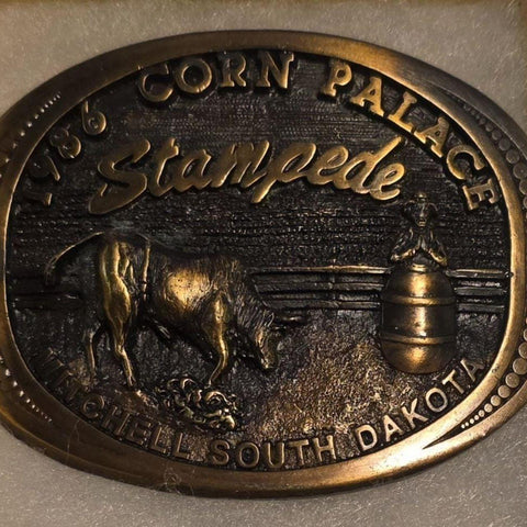 Vintage 1986 Corn Palace Stampede Belt Buckle 16th Annual Rodeo Limited Edition 169 of 300