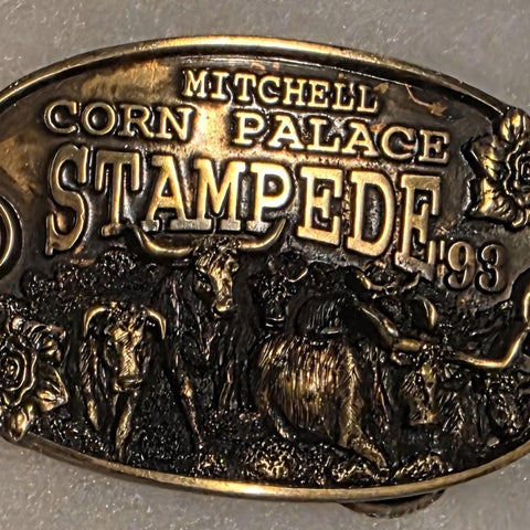 Vintage 1993 Corn Palace Stampede Belt Buckle, Limited Edition 240 of 300, Rodeo, Mitchell, South Dakota