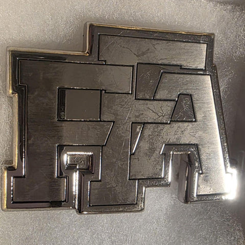Vintage Metal Belt Buckle, Chrome, FFA, This One Is Very Very Thick Metal, Nice Western Style Design