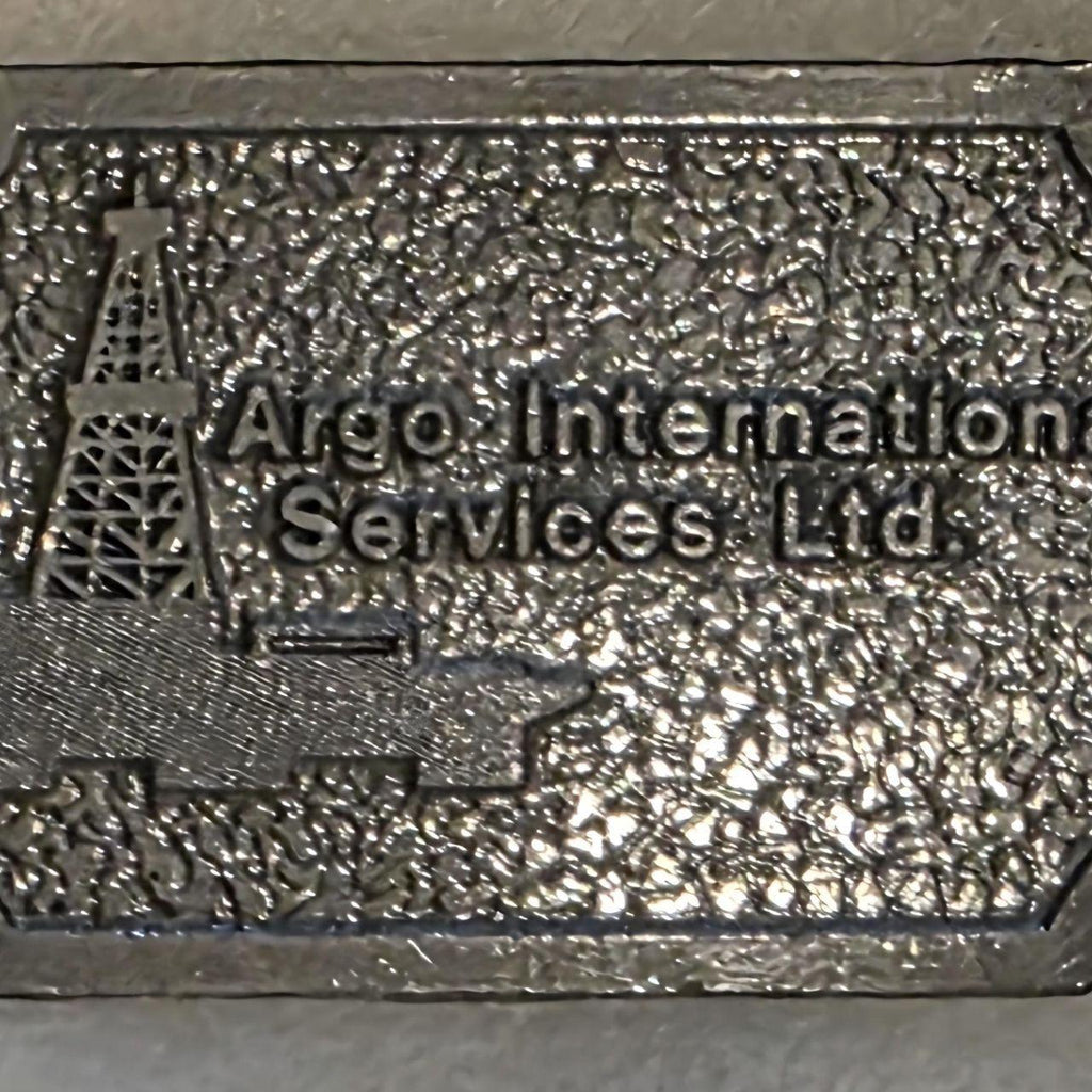 Vintage Metal Belt Buckle, Nice Argo International Services, Oil, Gas, Mining, Marine, More