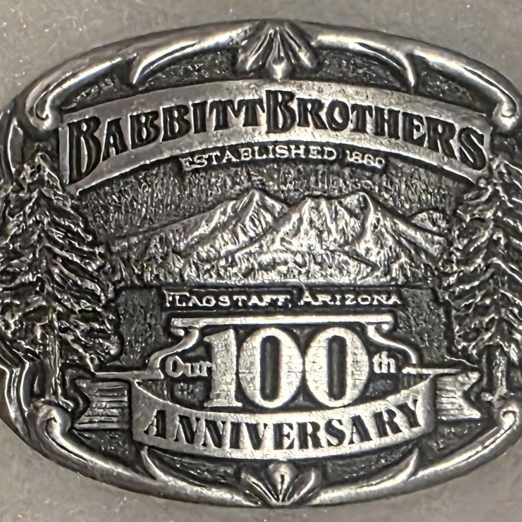 Vintage Metal Belt Buckle, Babbitt Brothers, Flagstaff Arizona, Nice Western Style Design