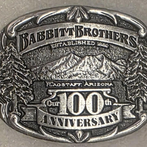 Vintage Metal Belt Buckle, Babbitt Brothers, Flagstaff Arizona, Nice Western Style Design
