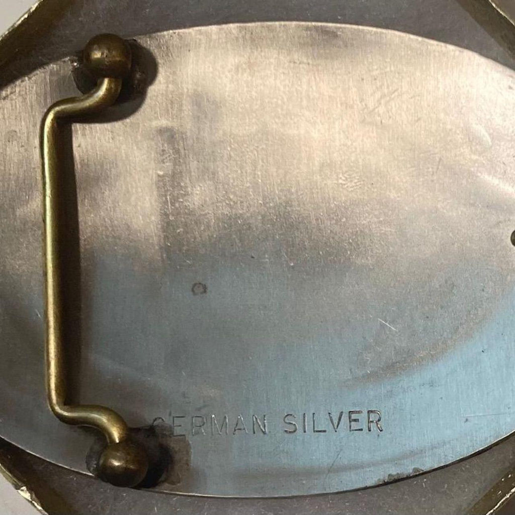 Vintage Metal Belt Buckle, German Silver and Brass, Bill, Billy, William, Nice Western Style Design, 3 3/4" x 2 1/2", Heavy Duty, Quality