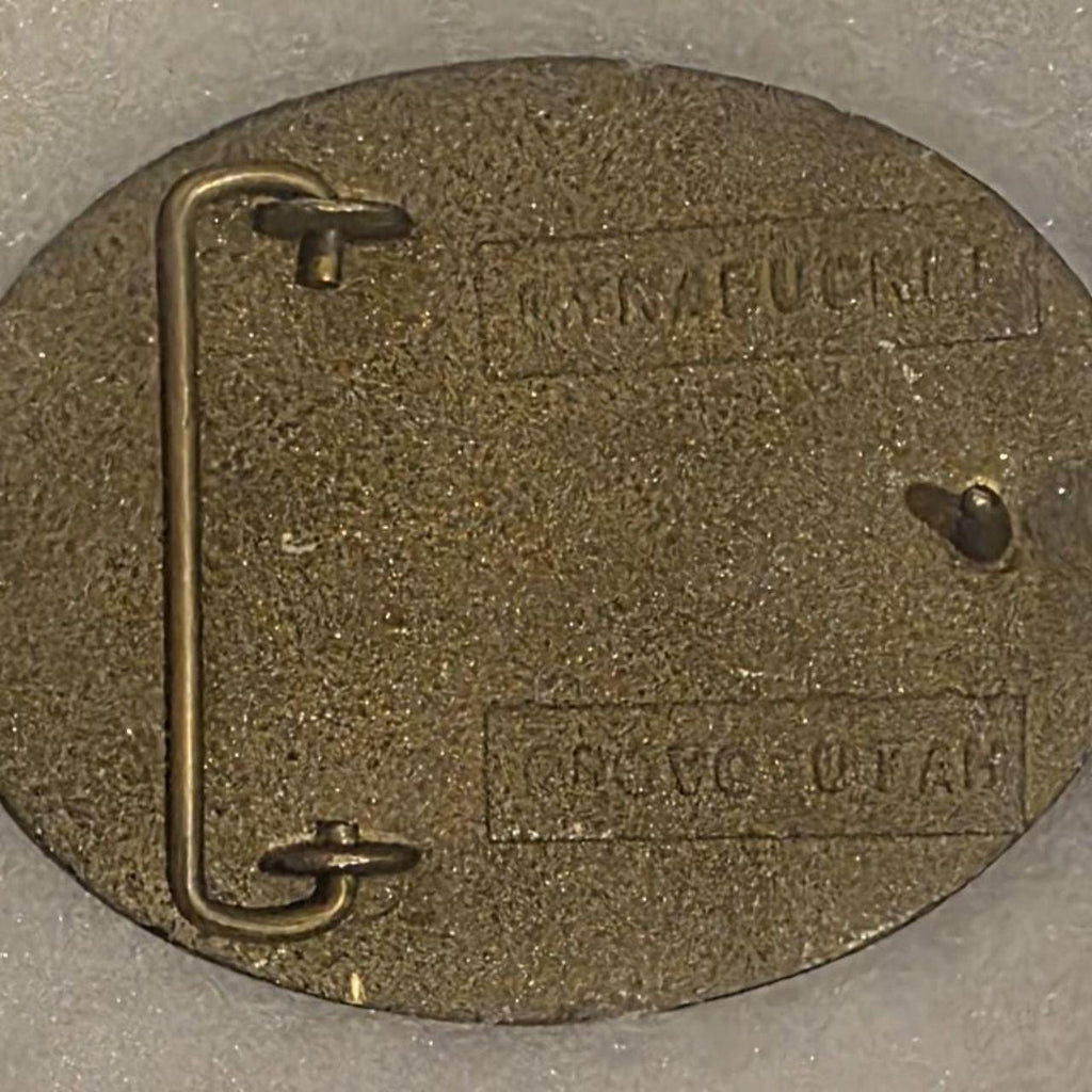 Vintage Metal Belt Buckle, Brass, Rockmount, Research & Alloys Inc., Nice Western Style Design