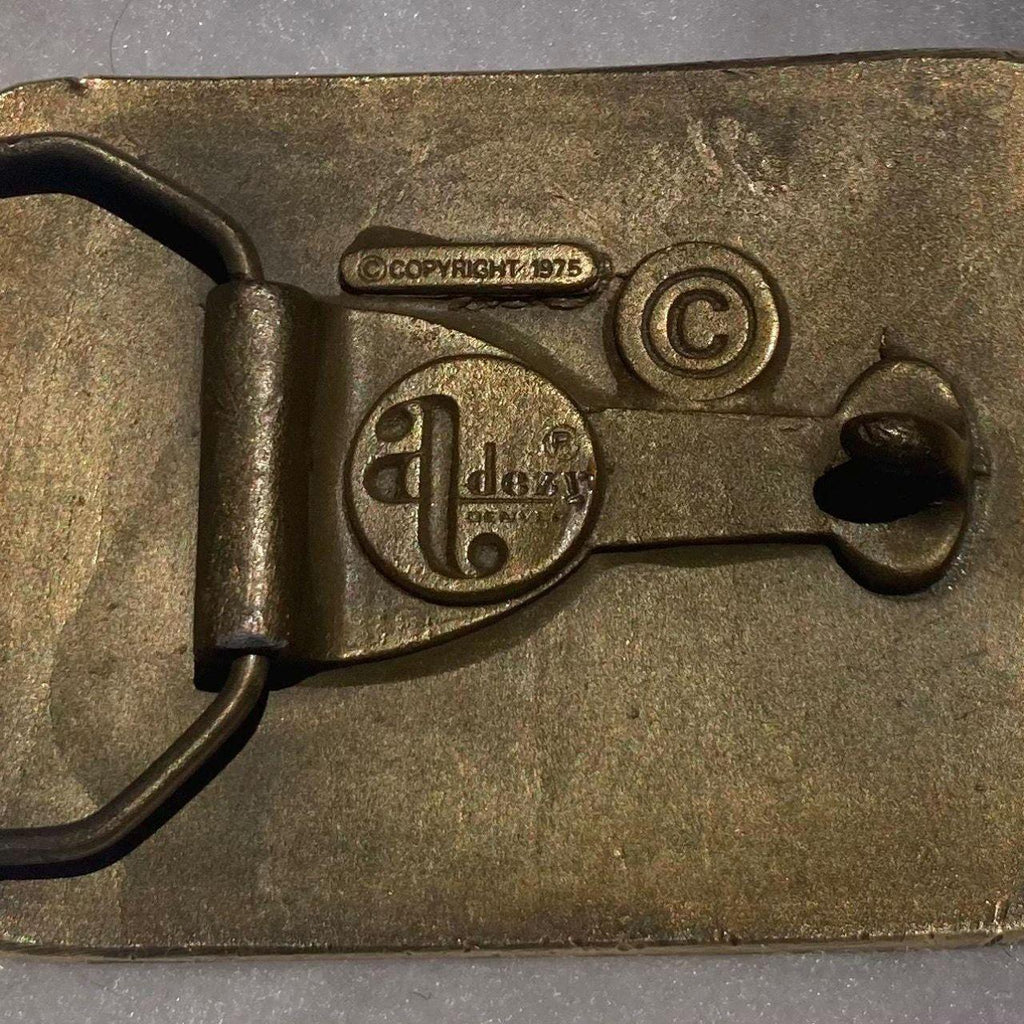 Vintage 1975 Metal Belt Buckle, Brass, Smith & Wesson, 38 Special, Chief Special, Super Heavy, Nice Western Design