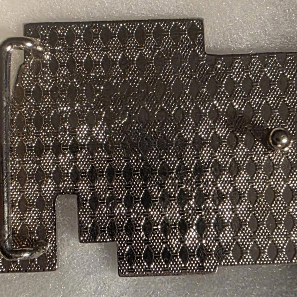 Vintage Metal Belt Buckle, Chrome, FFA, This One Is Very Very Thick Metal, Nice Western Style Design