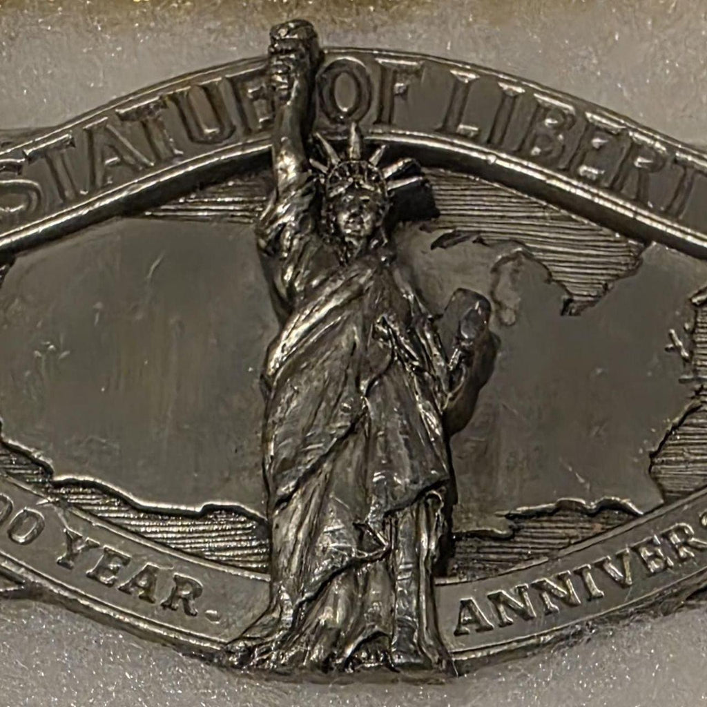 Vintage 1984 Metal Belt Buckle, Statue of Liberty, Nice Western Style Design