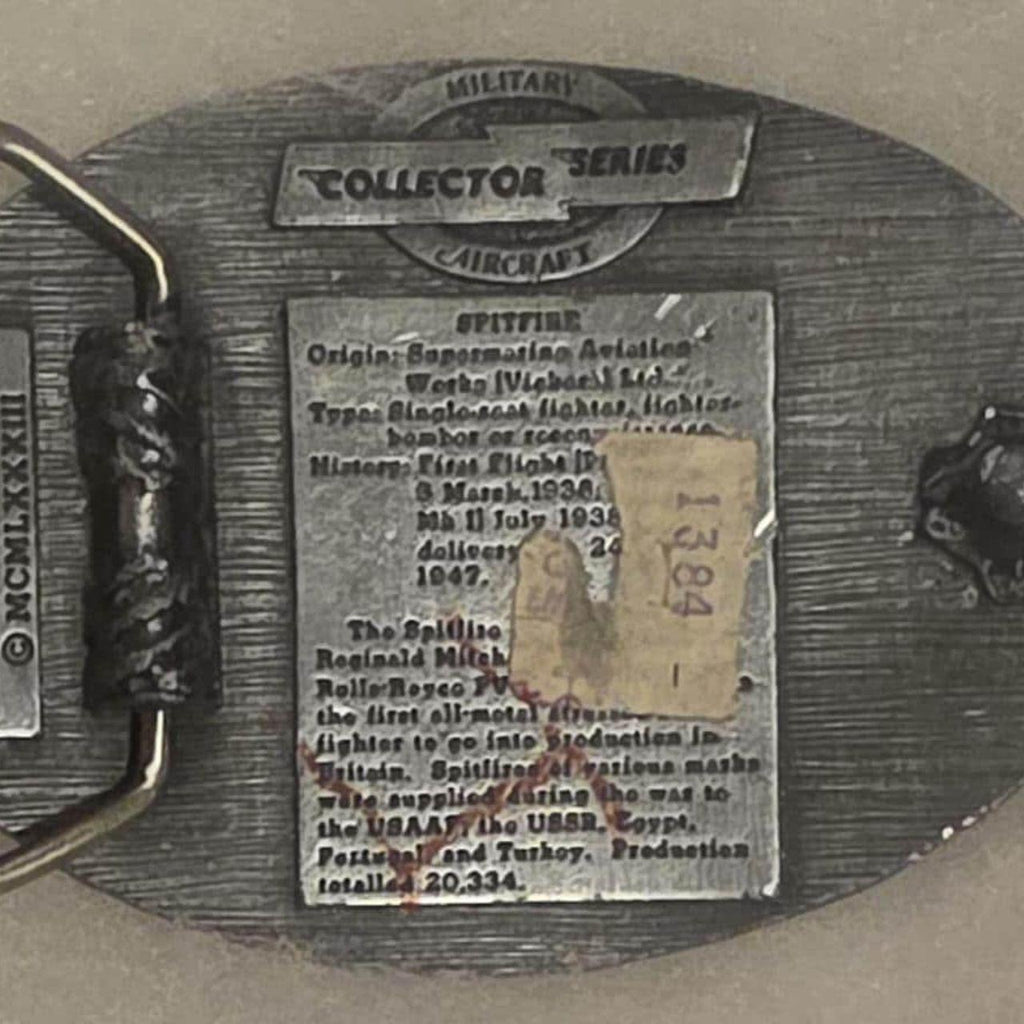 Vintage Metal Belt Buckle, Airplane, Spitfire, Military, War, Nice Western Style Design